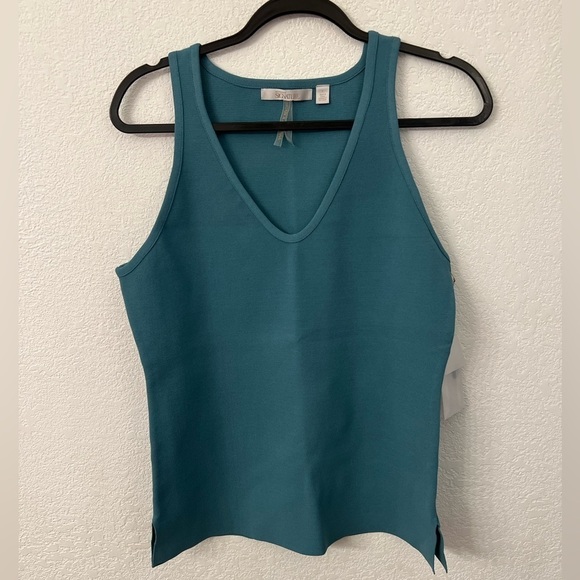 Caroline Issa teal hydro Nordstrom Signature top womens size large - Picture 1 of 10